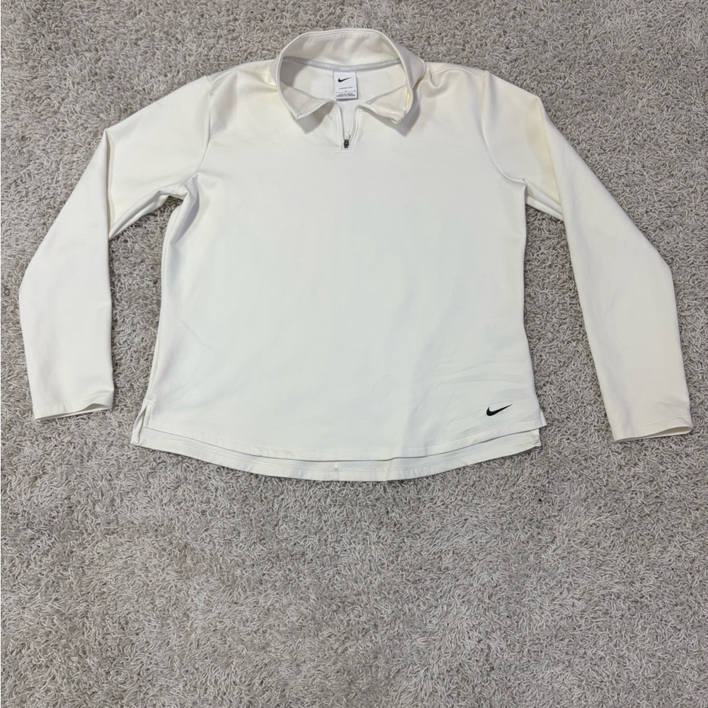 Nike White Therma-Fit Quarter Zip Top